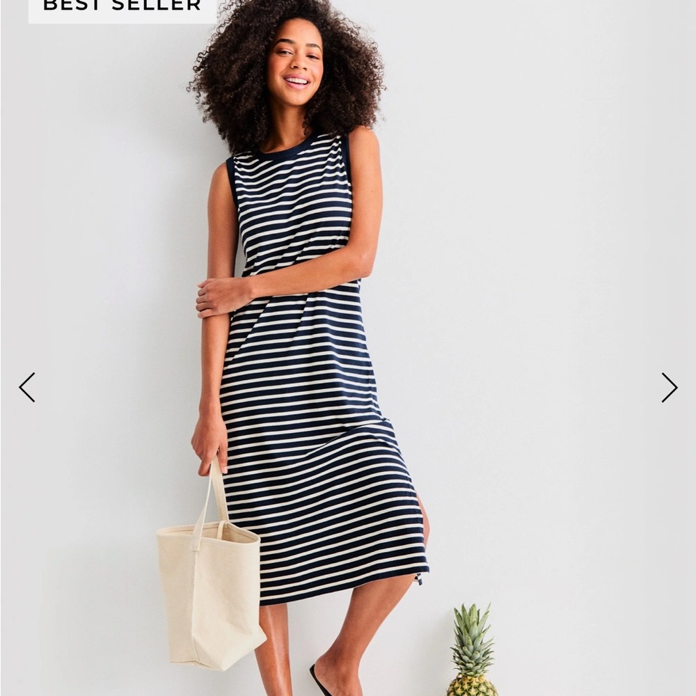 KULE Navy and White Striped Maxi Dress
